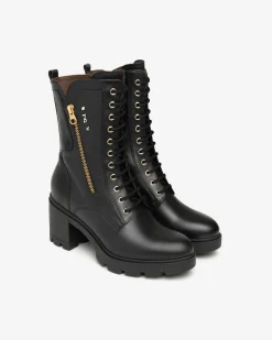 Nero Giardini Anfibi Donna in Pelle Nero Best