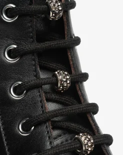 Nero Giardini Anfibi Donna in Pelle Nero
