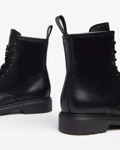 Nero Giardini Anfibi Donna in Pelle Nero Outlet