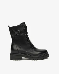 Nero Giardini Anfibi Donna in Pelle Nero Hot