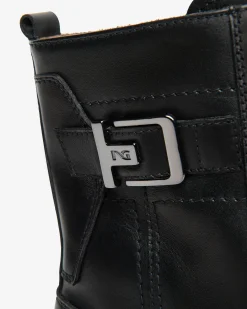 Nero Giardini Anfibi Donna in Pelle Nero Hot
