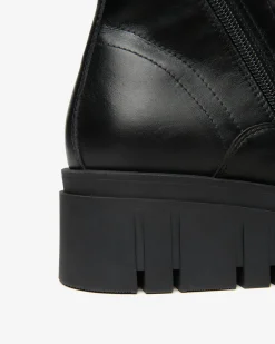 Nero Giardini Anfibi Donna in Pelle Nero Hot