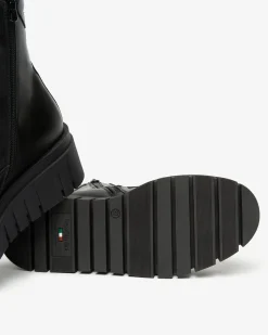 Nero Giardini Anfibi Donna in Pelle Nero Hot