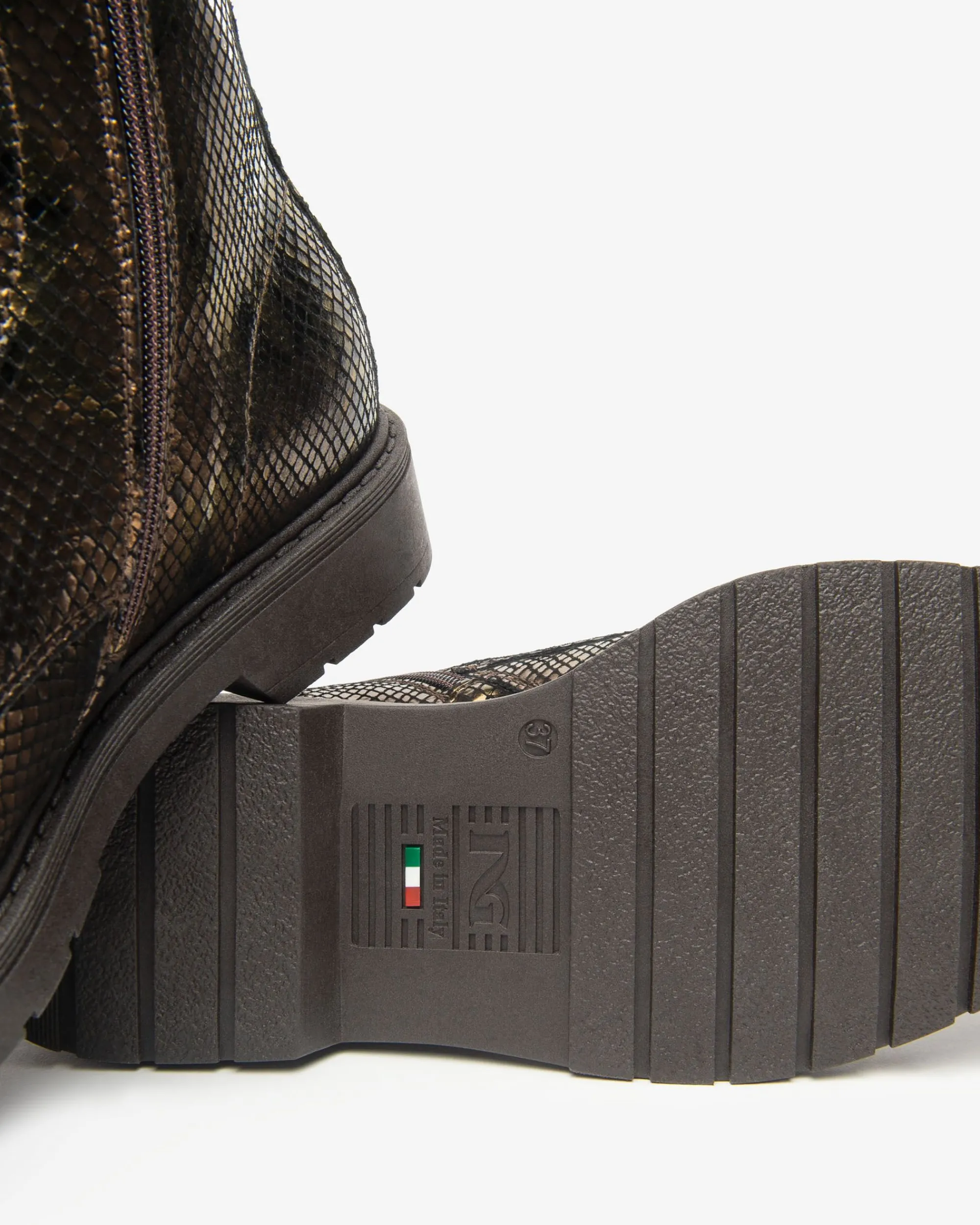 Nero Giardini Anfibi Donna in Pelle New