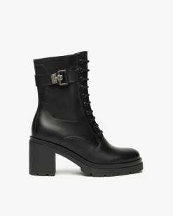 Nero Giardini Anfibi Donna in Pelle Nero Hot