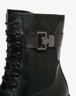 Nero Giardini Anfibi Donna in Pelle Nero Hot
