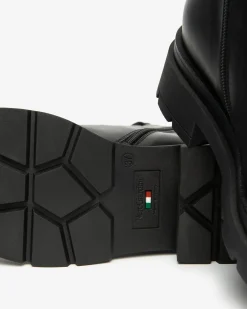 Nero Giardini Anfibi Donna in Pelle Nero Hot