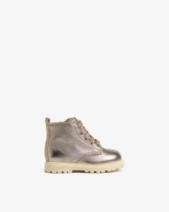 Nero Giardini Anfibi Junior da Bambina in Pelle Oro Hot