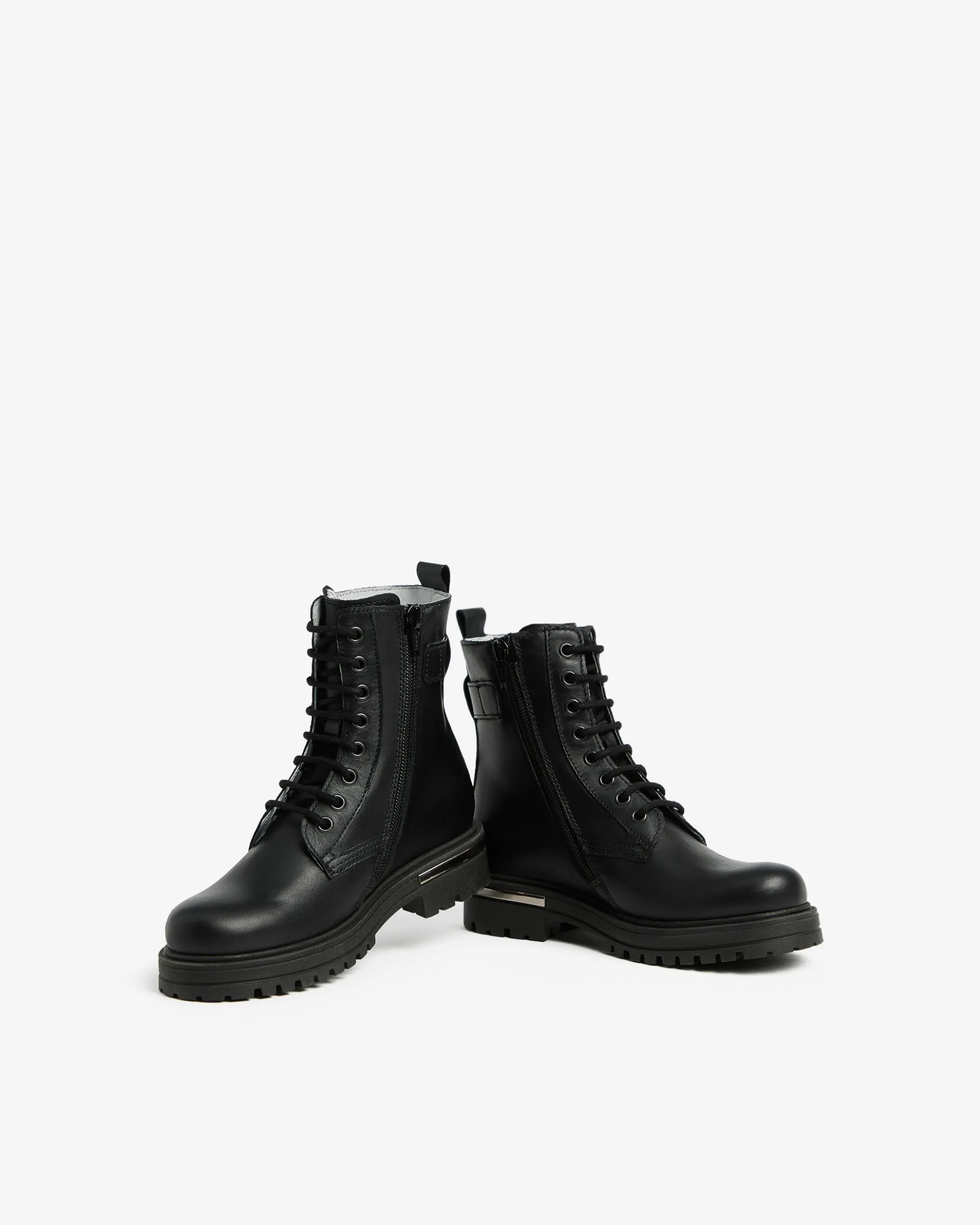 Nero Giardini Anfibi Teen da Ragazza in Pelle Nero Discount