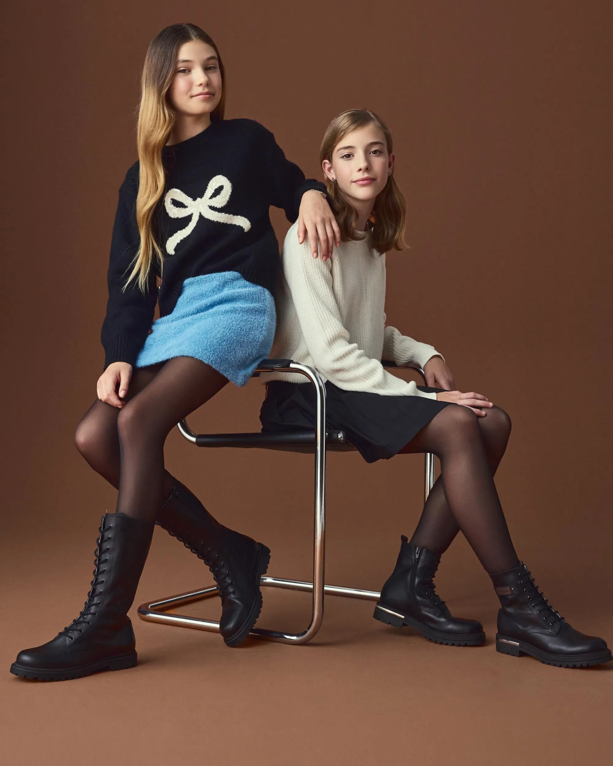 Nero Giardini Anfibi Teen da Ragazza in Pelle Nero Discount