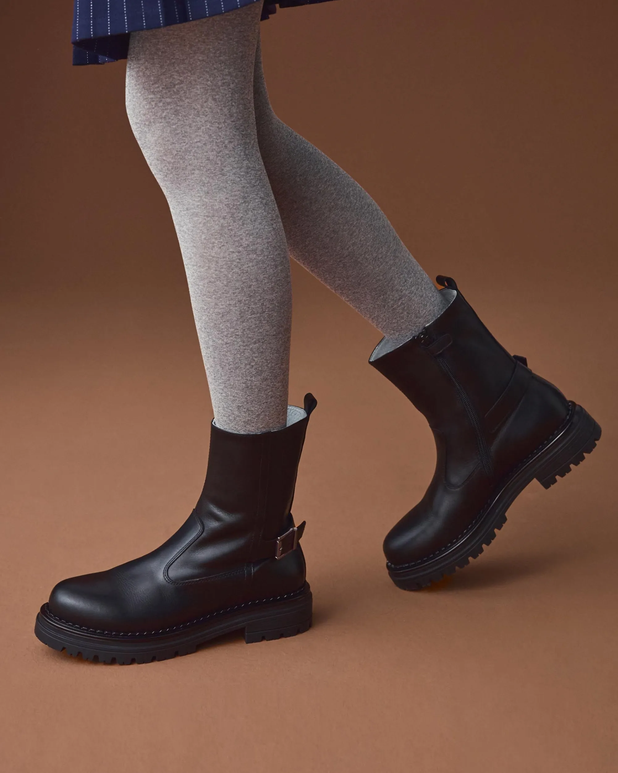 Nero Giardini Anfibi Teen da Ragazza in Pelle Nero Discount