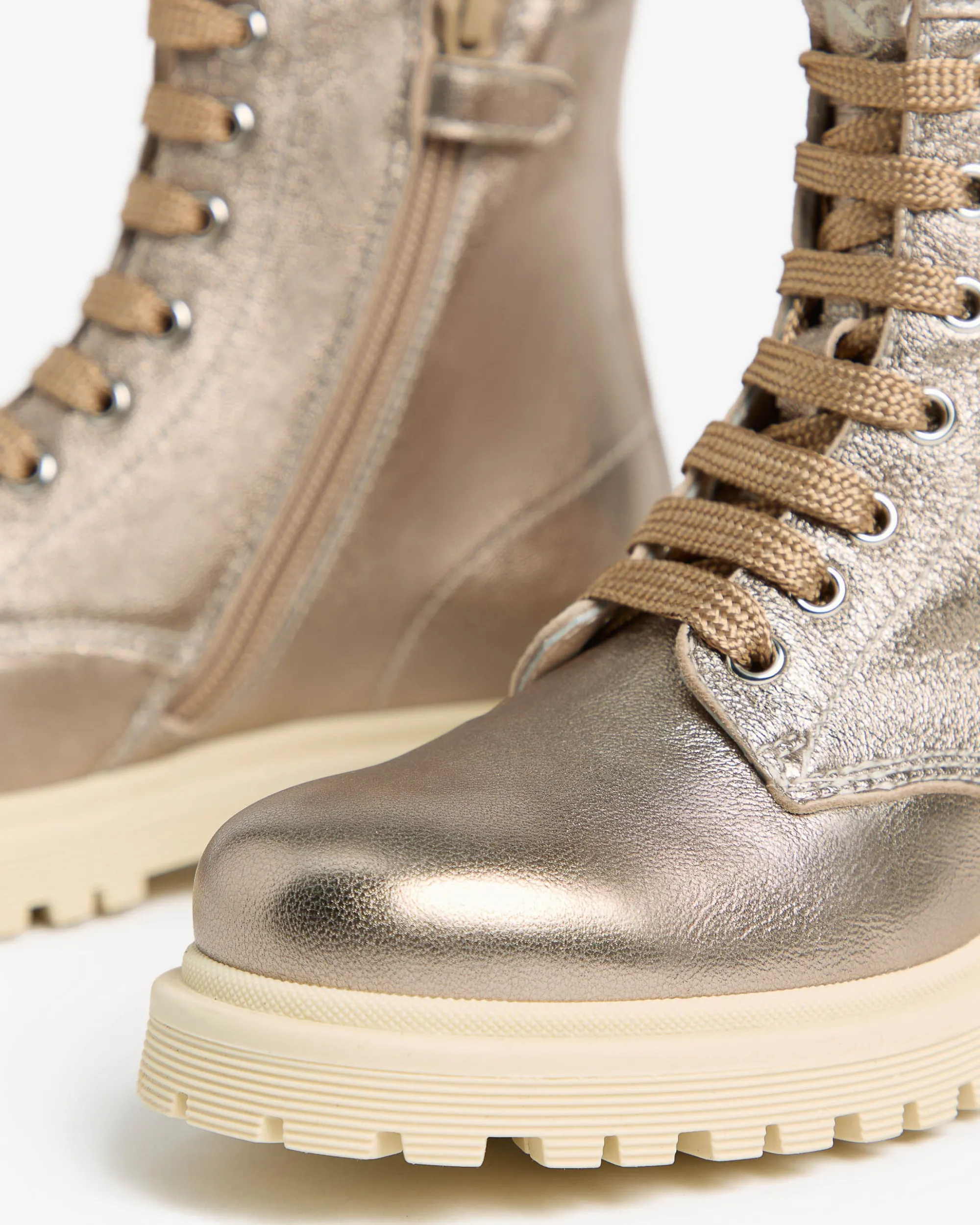 Nero Giardini Anfibi Teen da Ragazza in Pelle Oro Outlet
