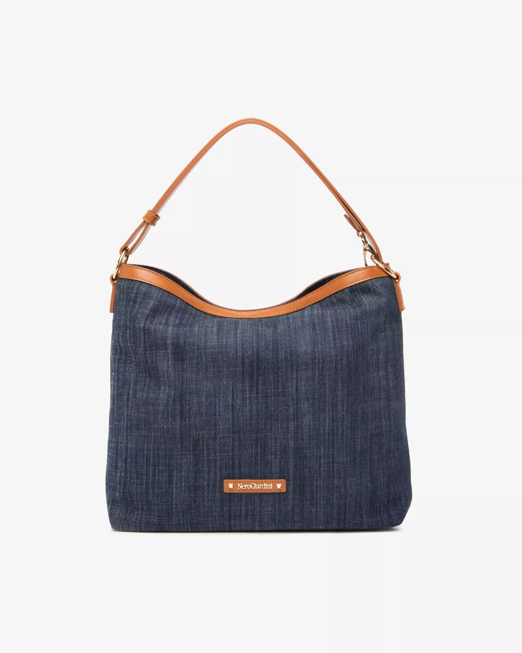 Nero Giardini Borsa Hobo da Donna in Tessuto e Materiale Tecnico Blu Hot