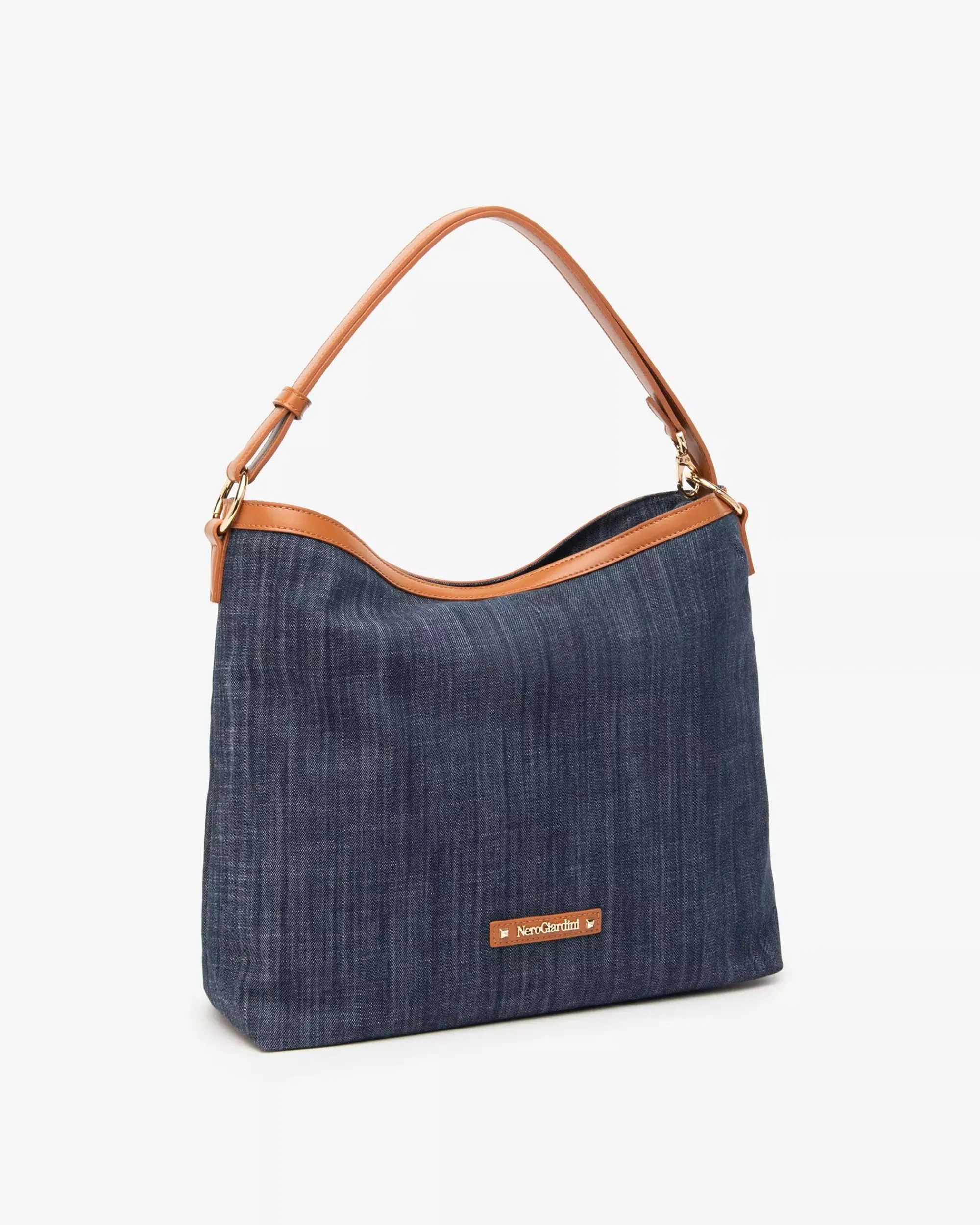 Nero Giardini Borsa Hobo da Donna in Tessuto e Materiale Tecnico Blu Hot