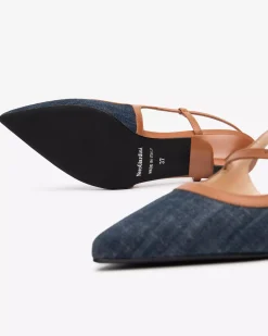 Nero Giardini Décolleté Donna in Tessuto e Pelle Blu Discount