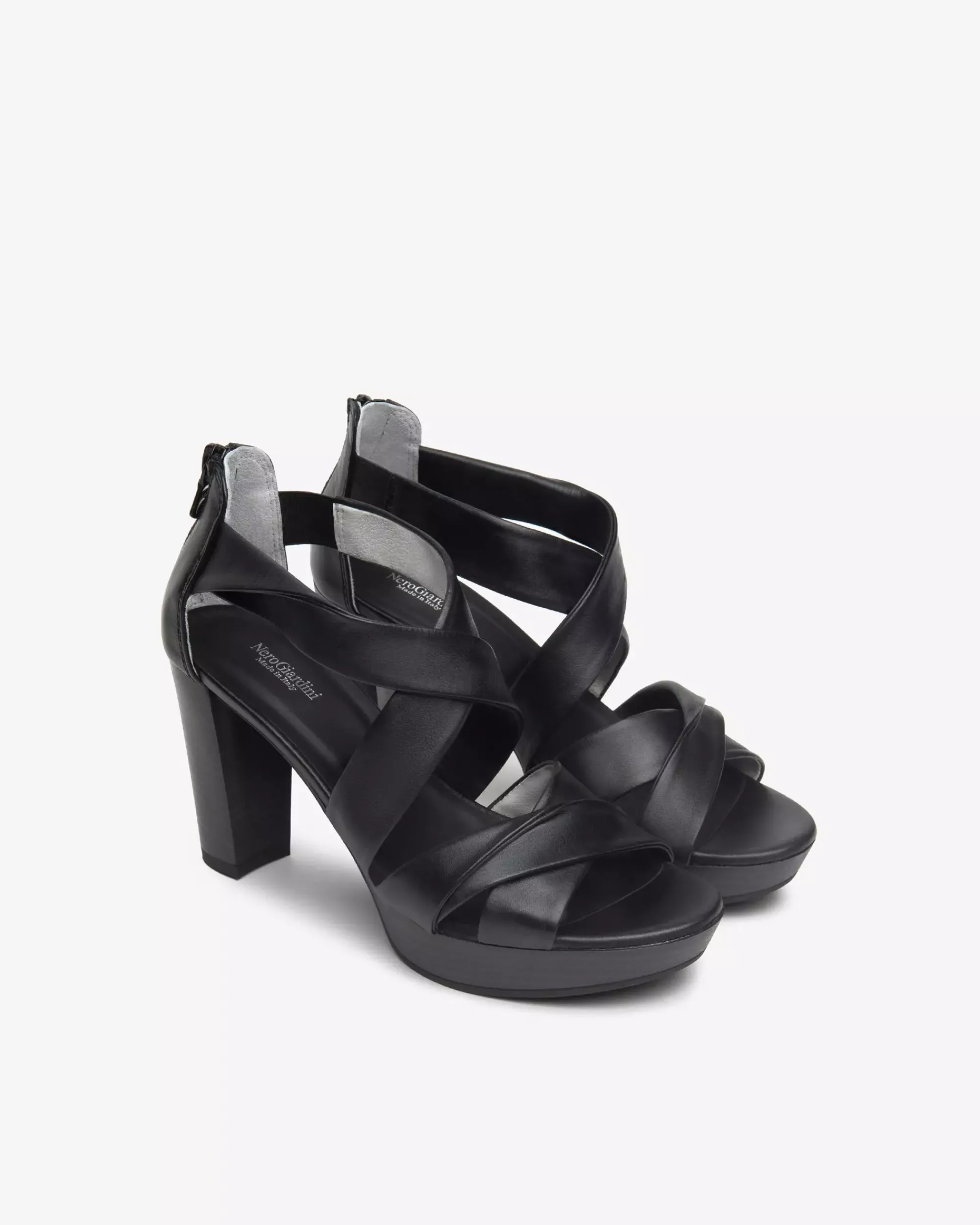Nero Giardini Sandali Donna in Pelle Nero New