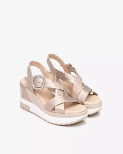 Nero Giardini Sandali Donna in Pelle Oro Sale