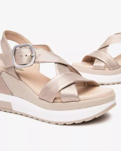 Nero Giardini Sandali Donna in Pelle Oro Sale