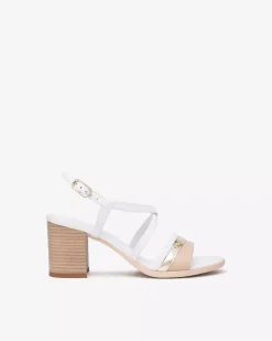 Nero Giardini Sandali Donna in Pelle e Materiale Tecnico Bianco Discount