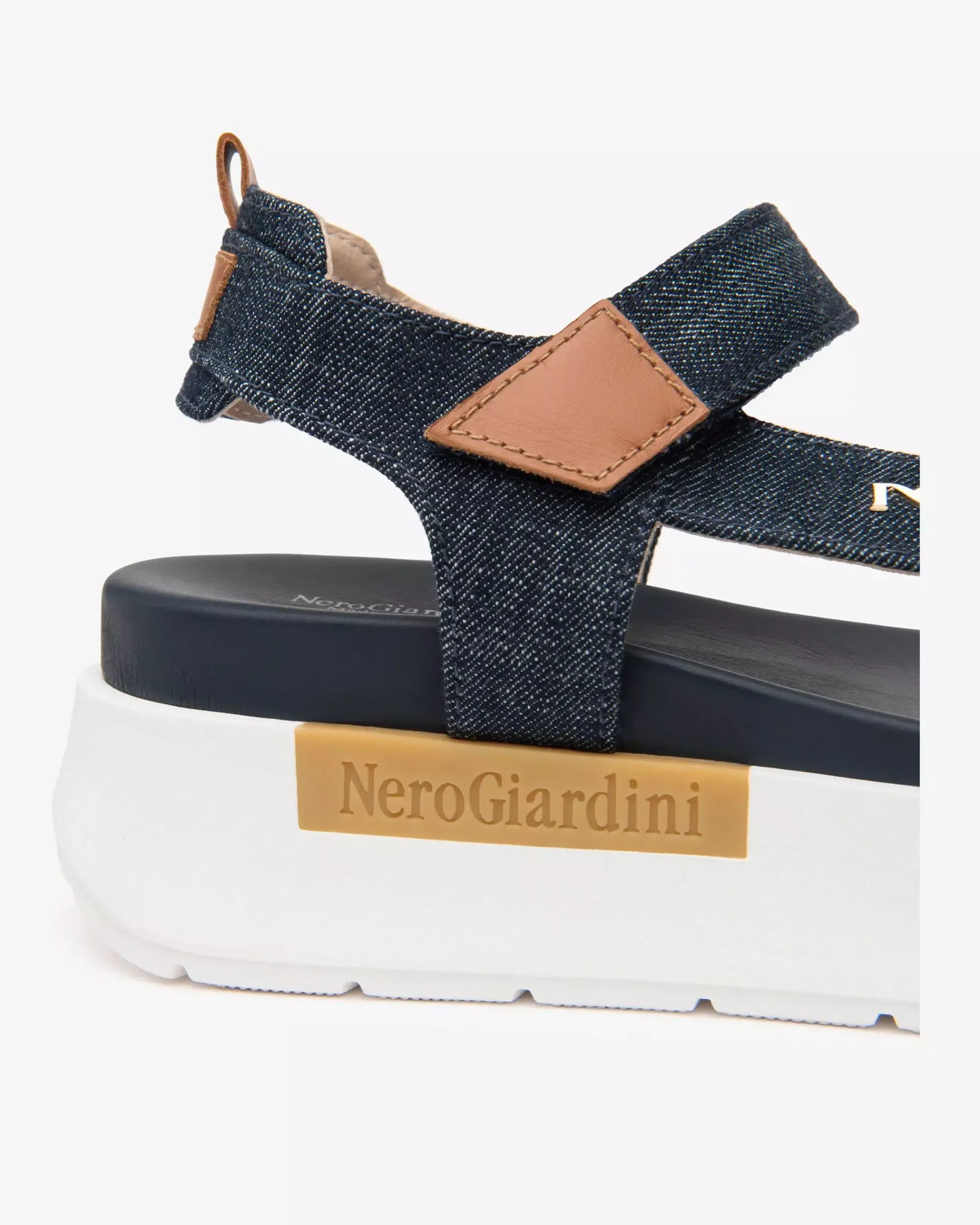 Nero Giardini Sandali Donna in Tessuto e Pelle Blu Best