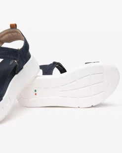 Nero Giardini Sandali Donna in Tessuto e Pelle Blu Best