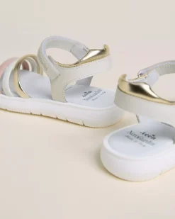 Nero Giardini Sandali Teen da Ragazza in Pelle e Materiale Tecnico Avorio Outlet