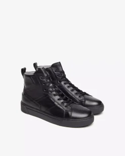 Nero Giardini Sneakers Alta Uomo in Pelle Nero Hot