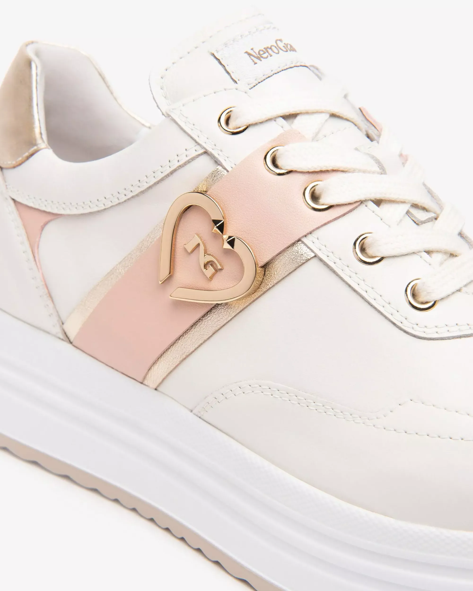 Nero Giardini Sneakers Donna in Pelle Avorio Discount
