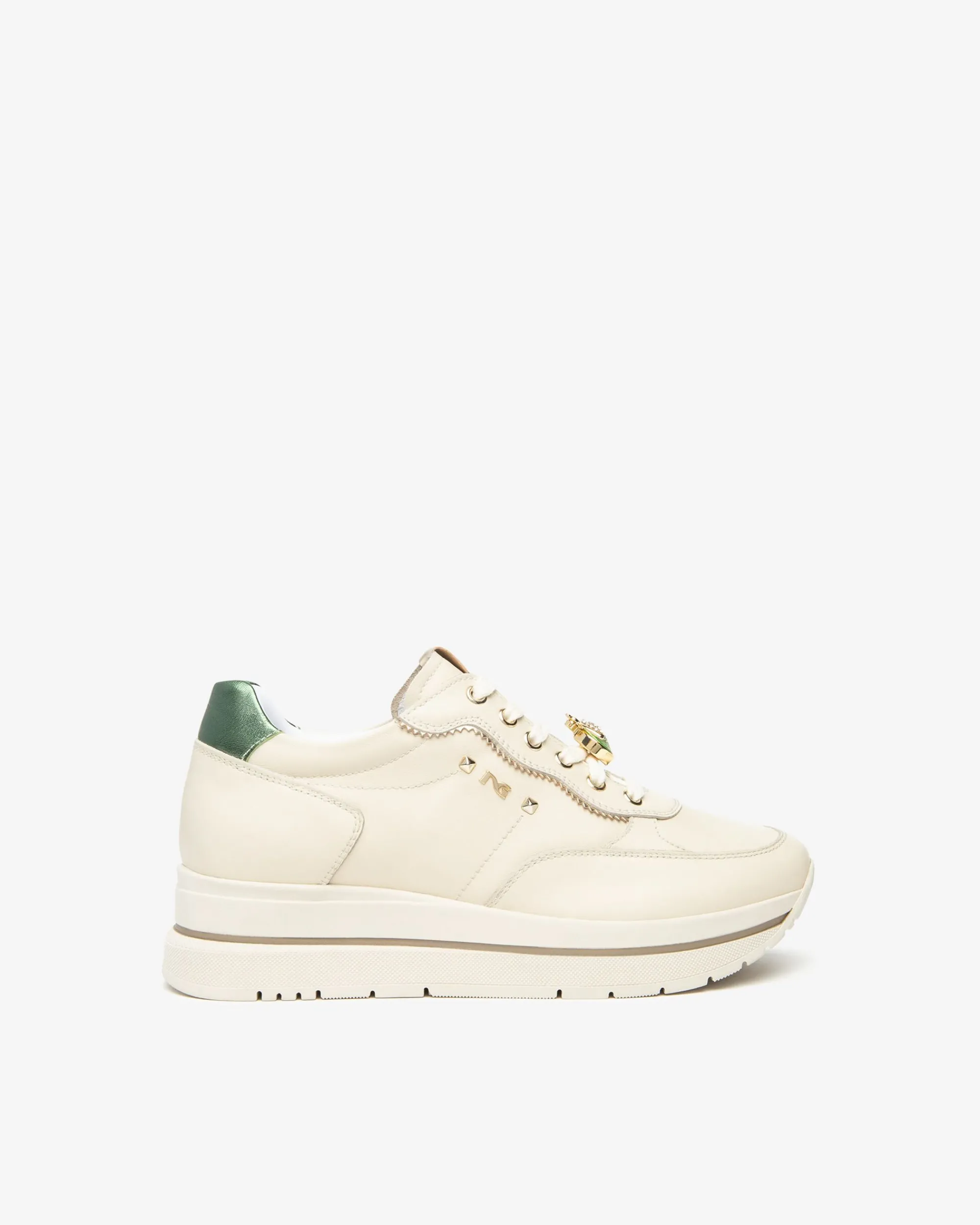 Nero Giardini Sneakers Donna in Pelle e Materiale Tecnico Avorio Clearance
