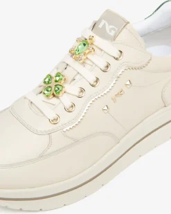 Nero Giardini Sneakers Donna in Pelle e Materiale Tecnico Avorio Clearance