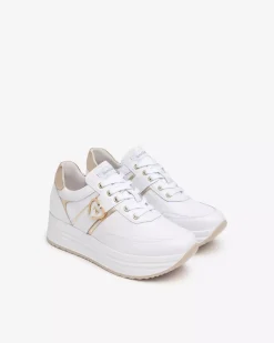 Nero Giardini Sneakers Donna in Pelle e Materiale Tecnico Bianco Sale