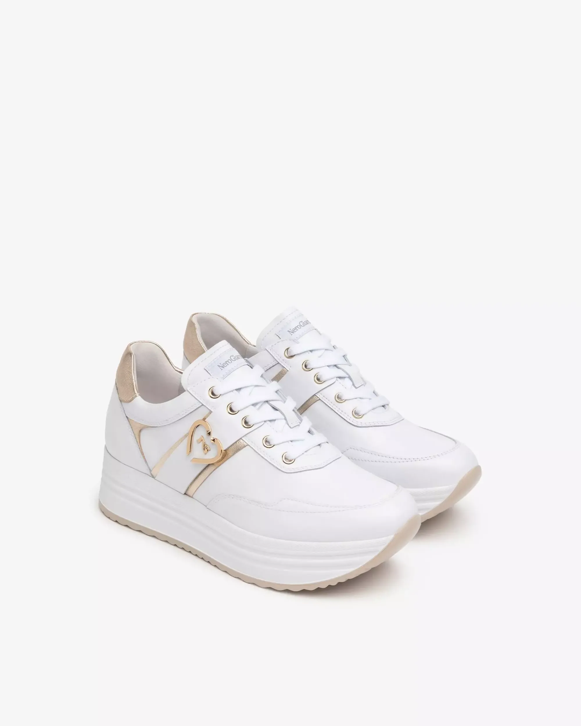 Nero Giardini Sneakers Donna in Pelle e Materiale Tecnico Bianco Sale