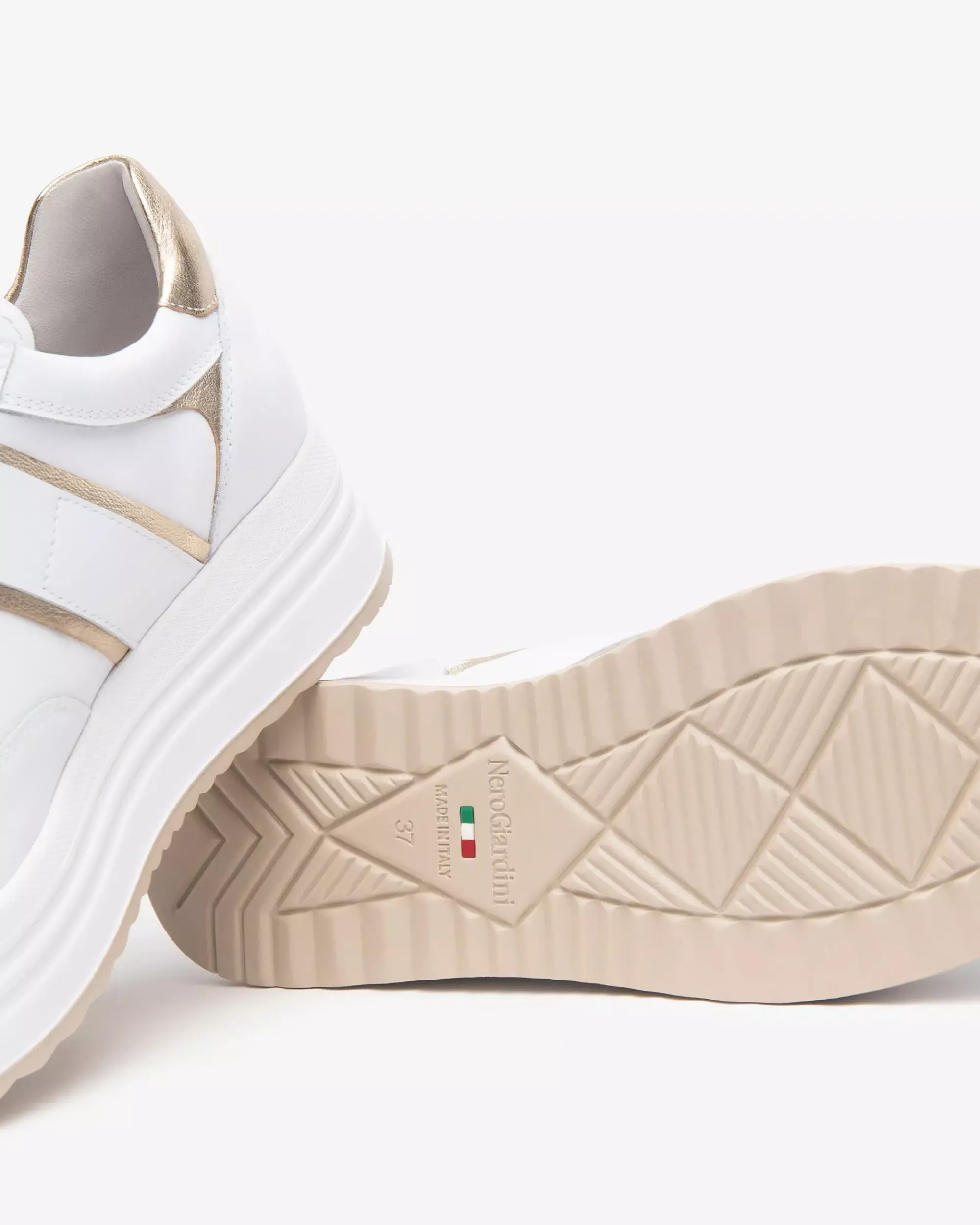 Nero Giardini Sneakers Donna in Pelle e Materiale Tecnico Bianco Sale