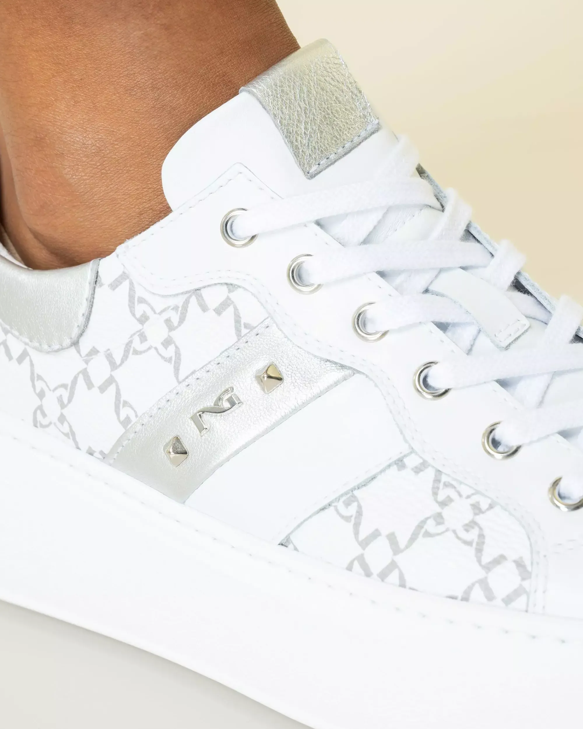 Nero Giardini Sneakers Donna in Pelle e Materiale Tecnico New