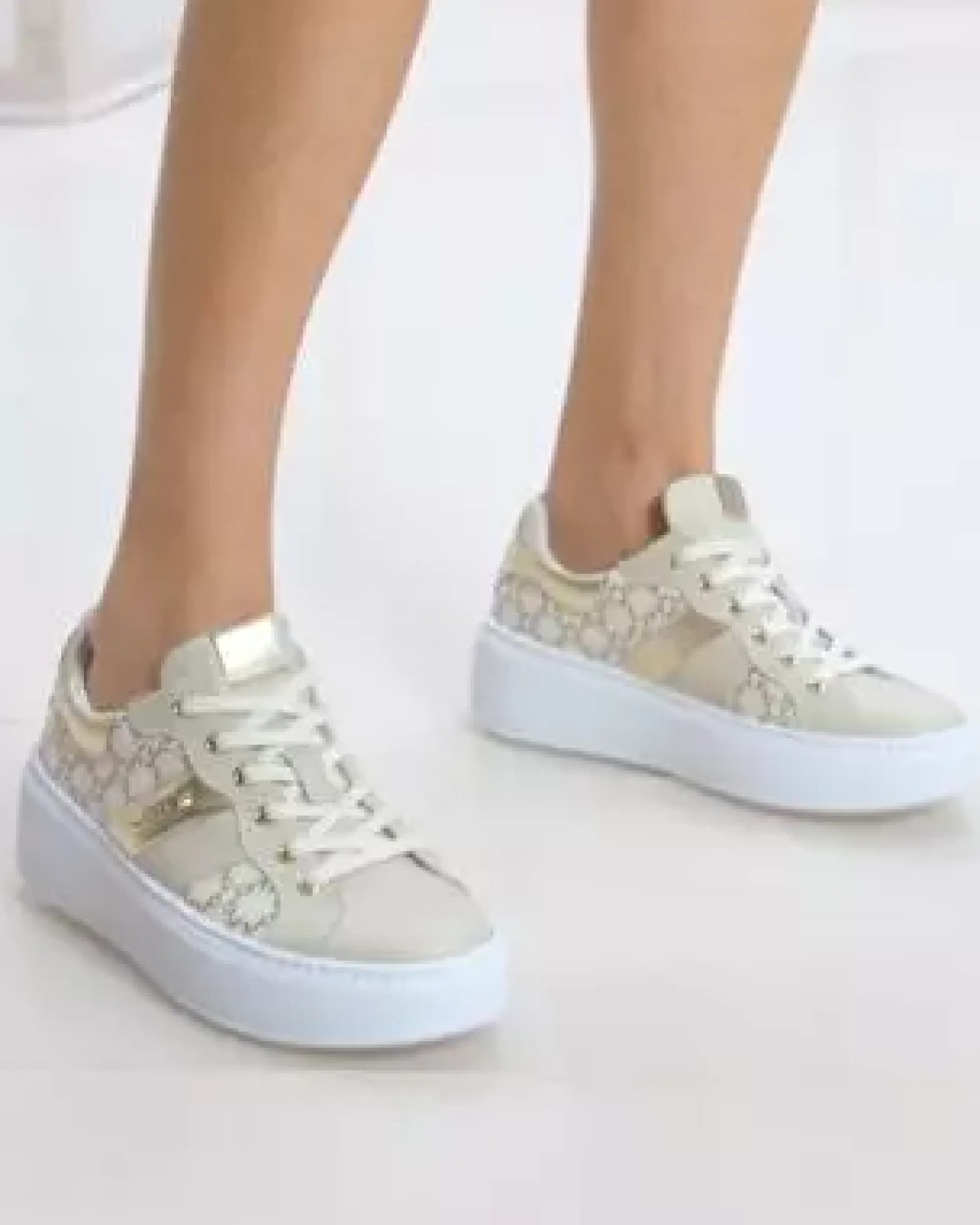 Nero Giardini Sneakers Donna in Pelle e Materiale Tecnico New