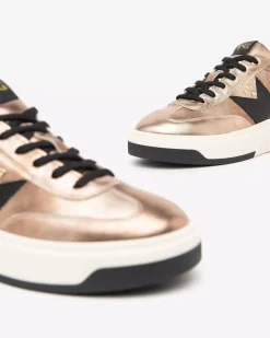 Nero Giardini Sneakers Donna in Pelle, Materiale Tecnico e Suede Oro New