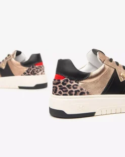 Nero Giardini Sneakers Donna in Pelle, Materiale Tecnico e Suede Oro New