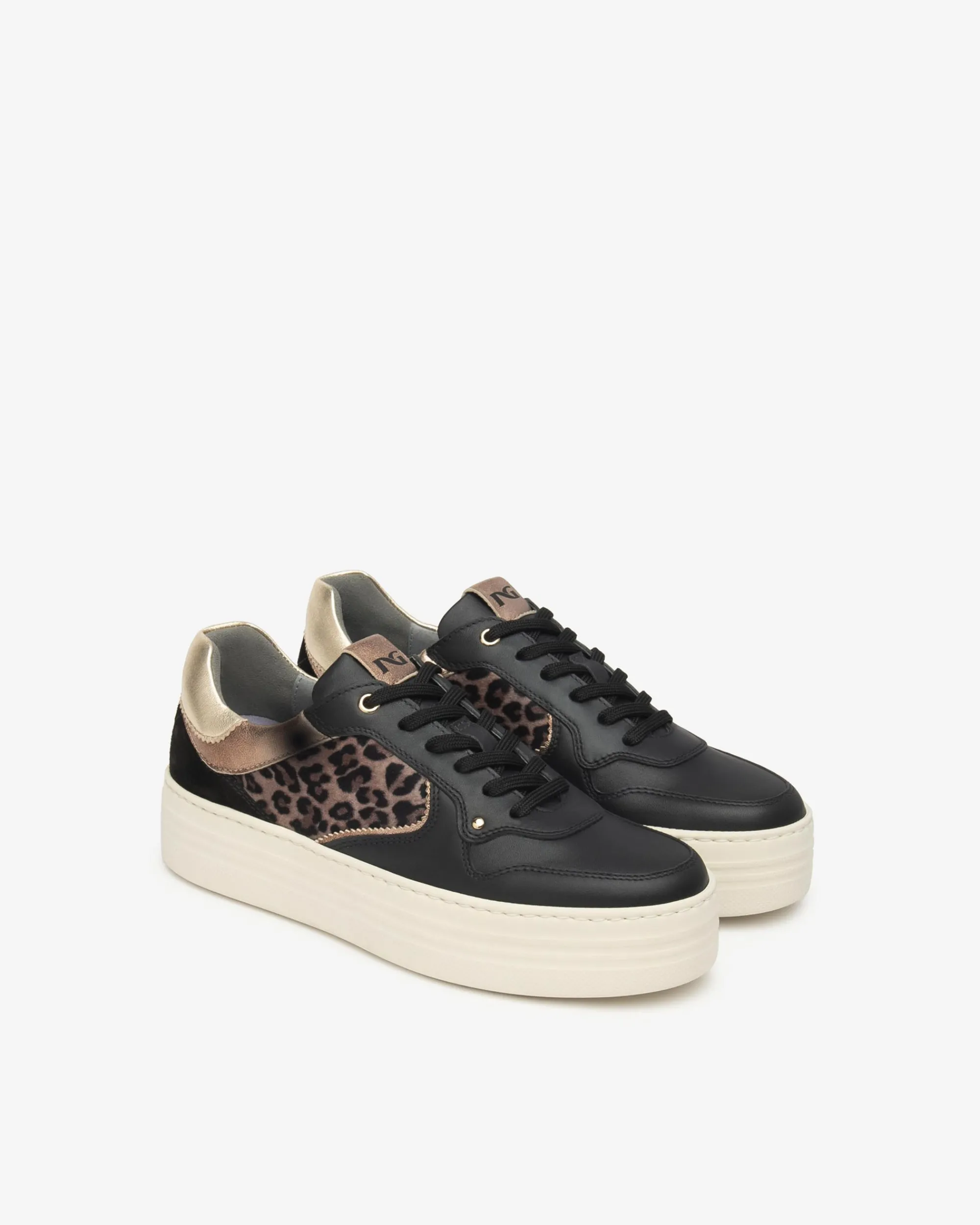 Nero Giardini Sneakers Donna in Pelle, Suede e Materiale Tecnico Nero Sale