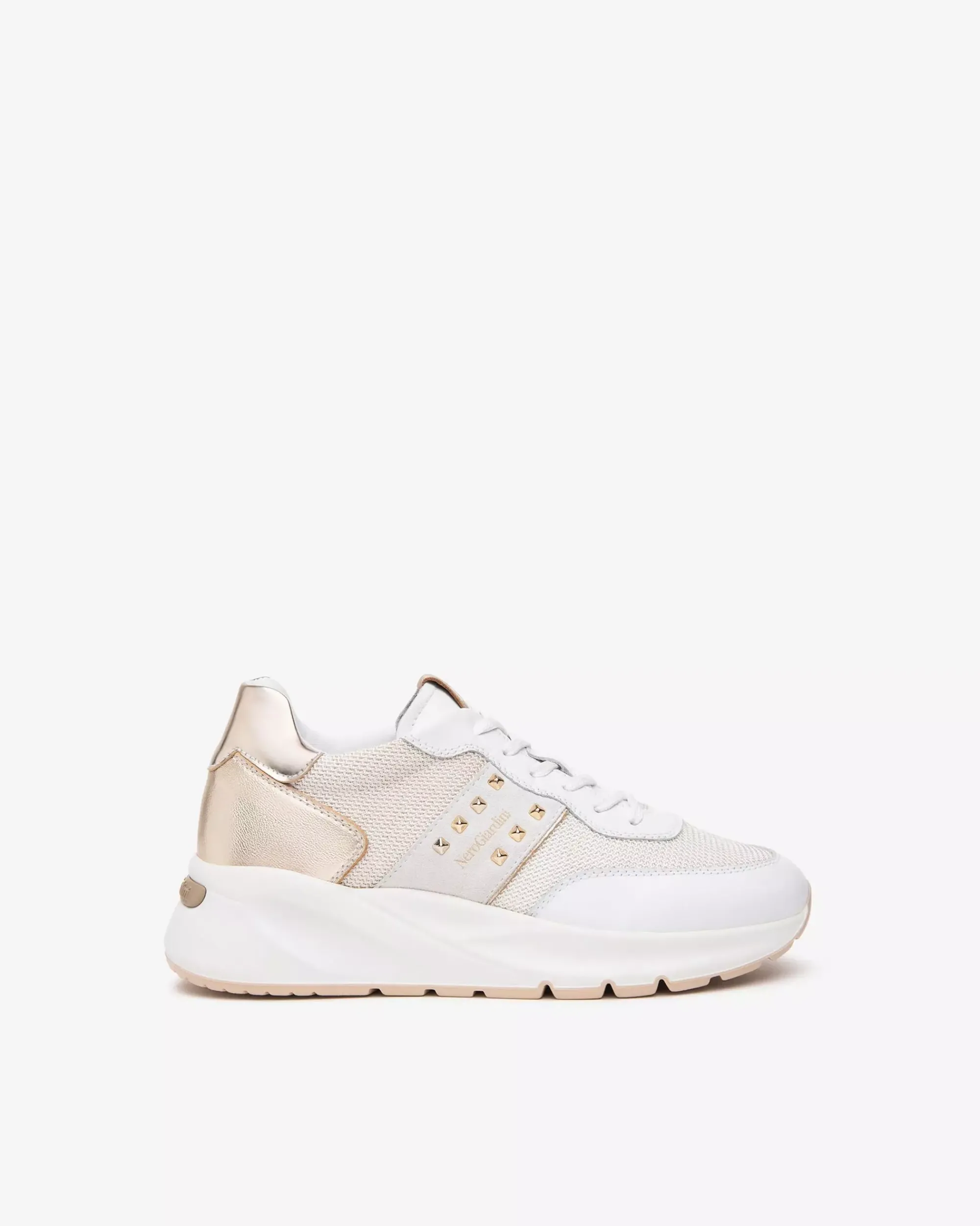Nero Giardini Sneakers Donna in Pelle, Tela e Materiale Tecnico Bianco Online