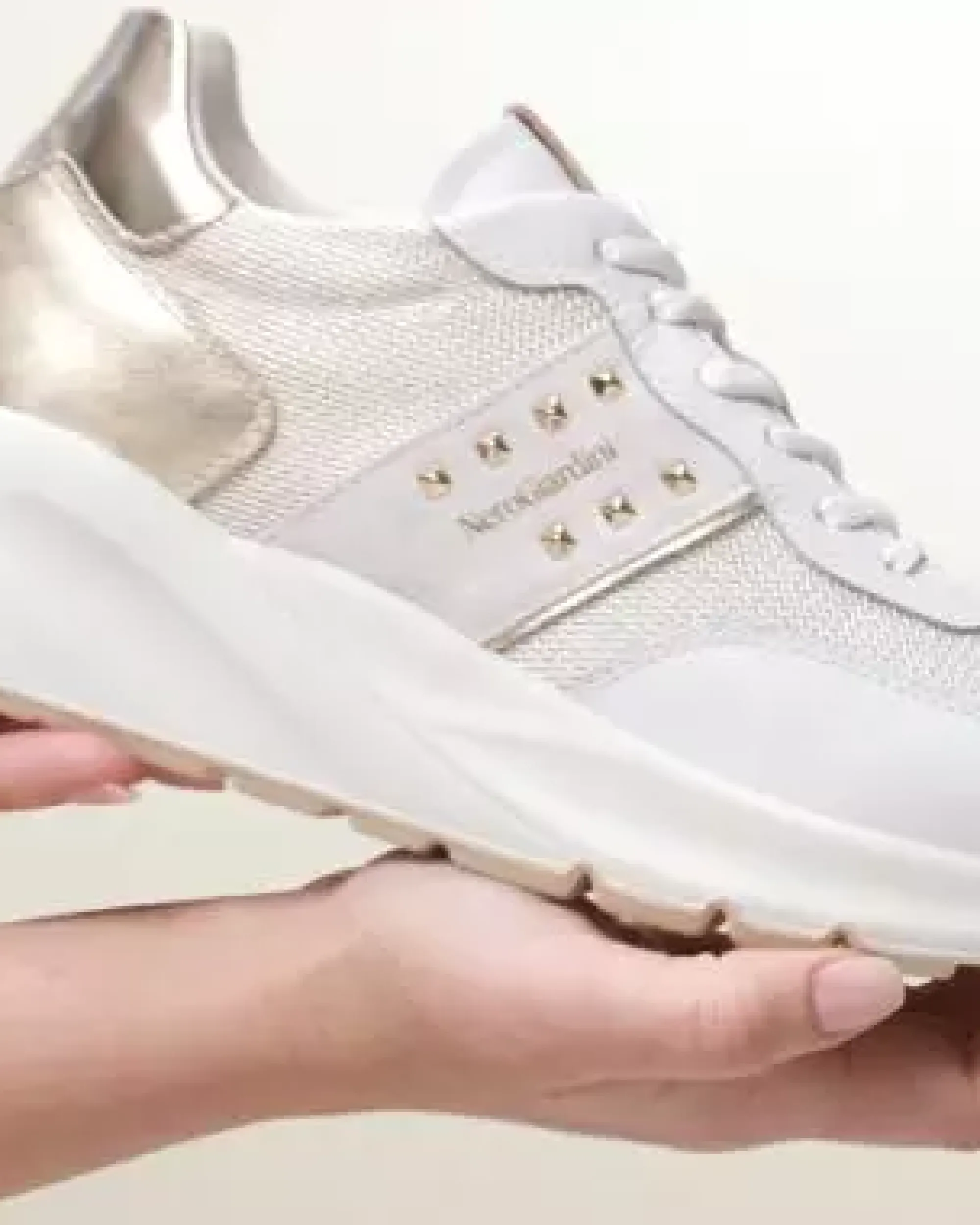 Nero Giardini Sneakers Donna in Pelle, Tela e Materiale Tecnico Bianco Online