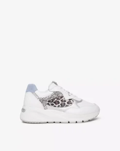 Nero Giardini Sneakers Donna in Suede, Pelle e Materiale Tecnico Bianco