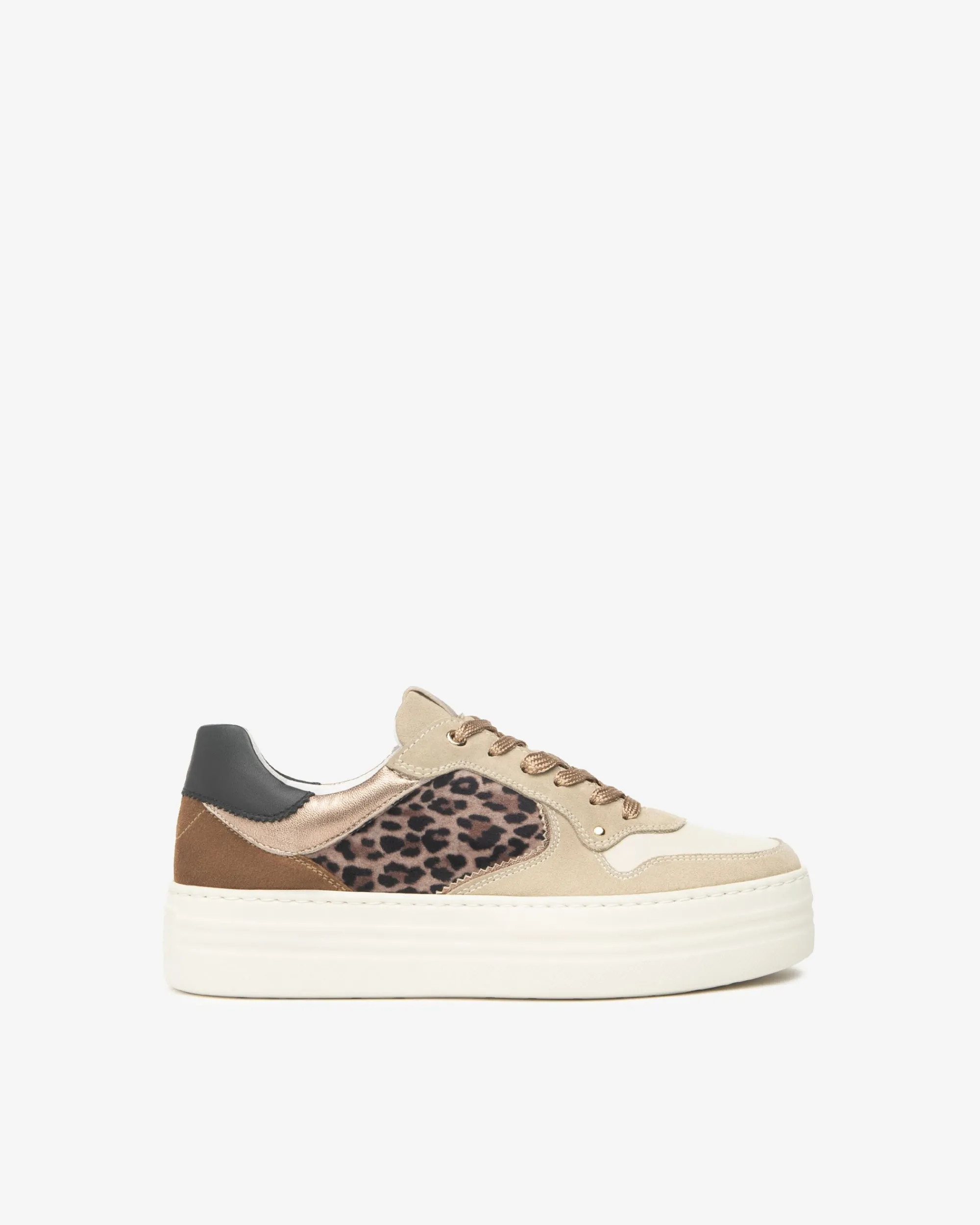 Nero Giardini Sneakers Donna in Suede, Pelle e Materiale Tecnico Beige