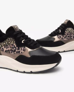 Nero Giardini Sneakers Donna in Suede, Pelle e Materiale Tecnico Nero Hot