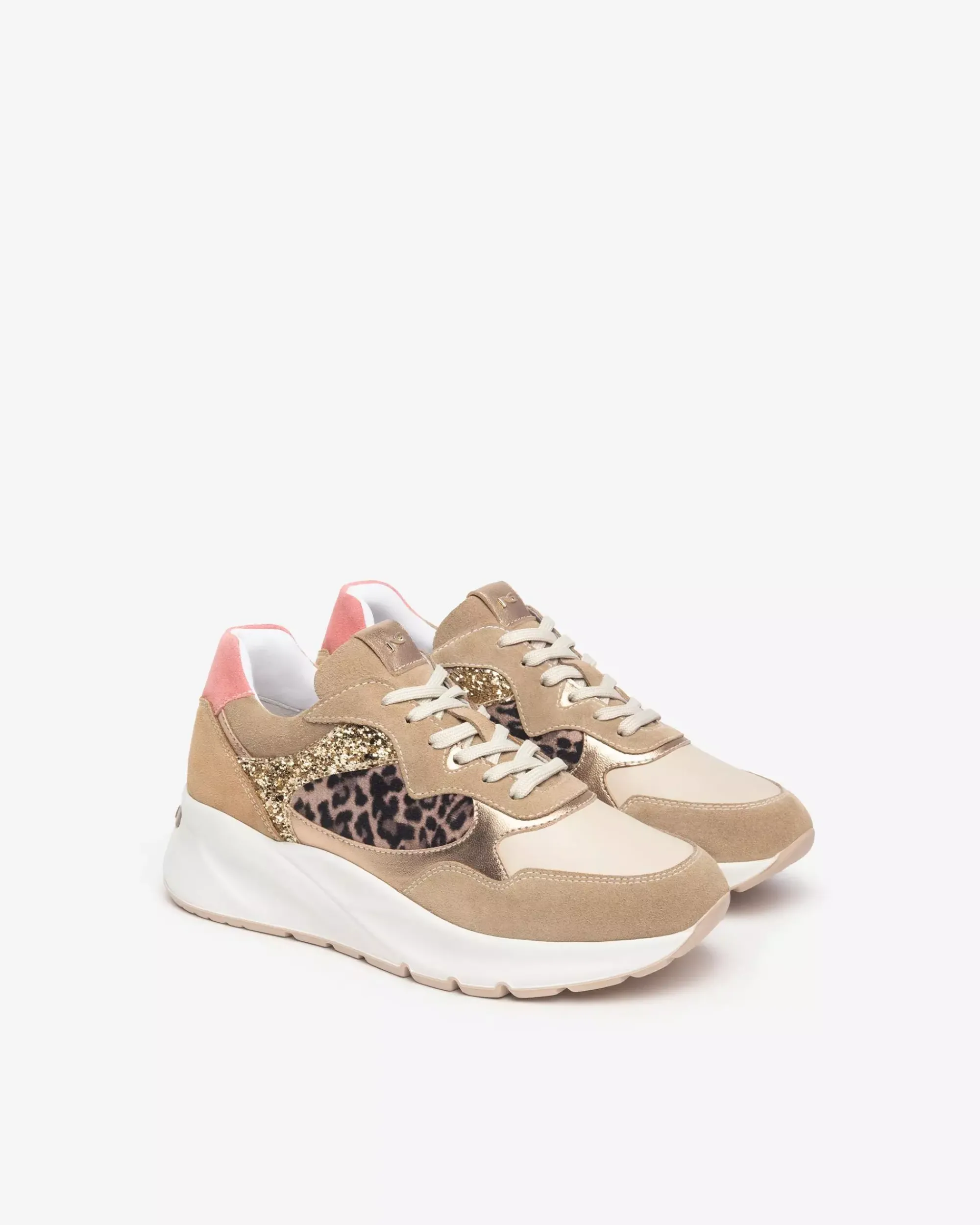 Nero Giardini Sneakers Donna in Suede, Pelle e Materiale Tecnico Marrone Outlet
