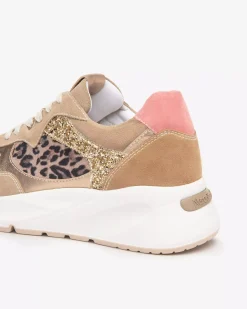 Nero Giardini Sneakers Donna in Suede, Pelle e Materiale Tecnico Marrone Outlet
