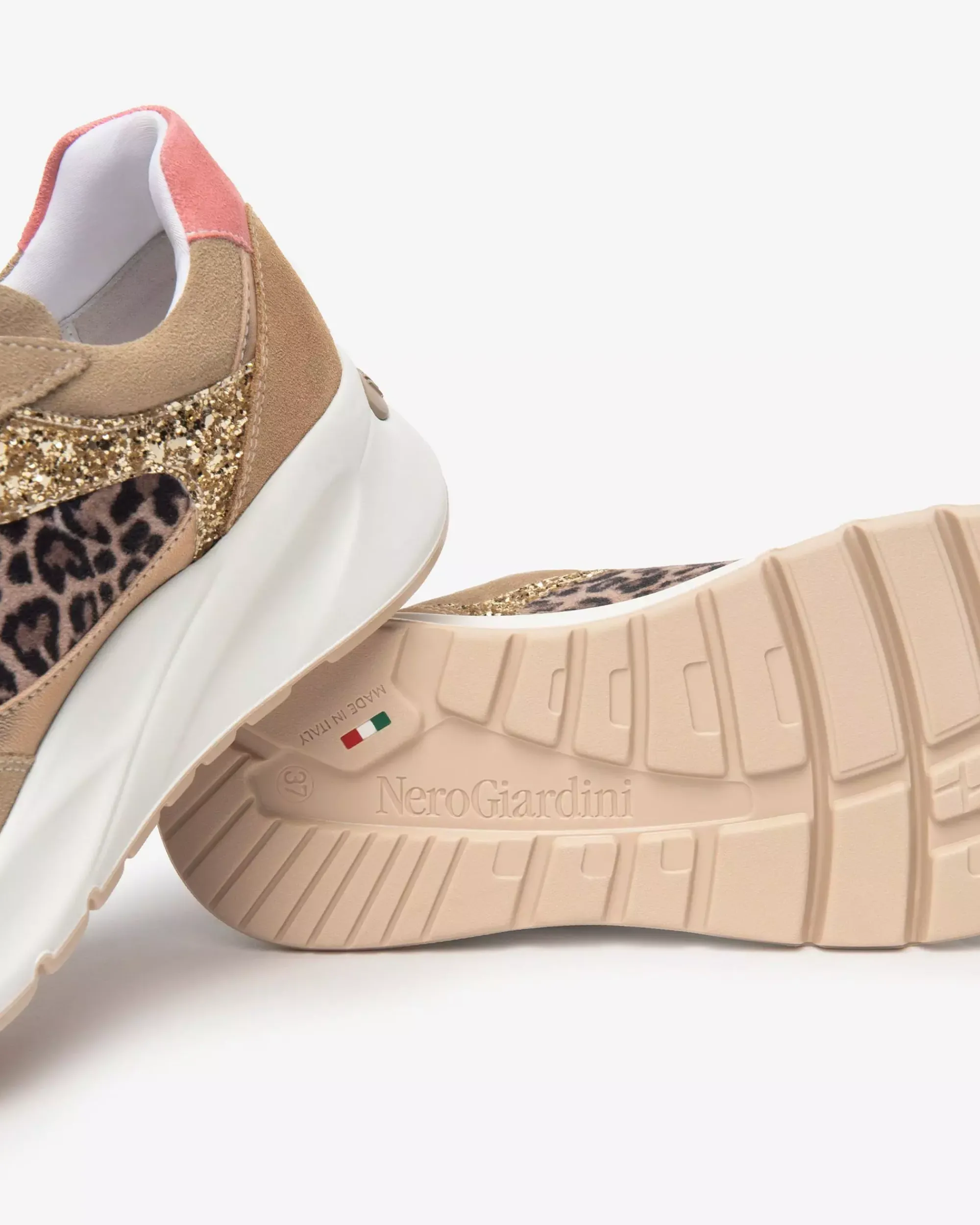 Nero Giardini Sneakers Donna in Suede, Pelle e Materiale Tecnico Marrone Outlet