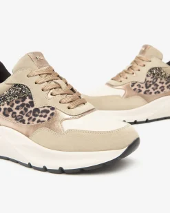 Nero Giardini Sneakers Donna in Suede, Pelle e Materiale Tecnico Beige Best