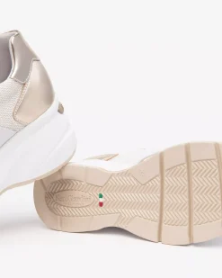 Nero Giardini Sneakers Donna in Suede, Tela e Materiale Tecnico Bianco Hot