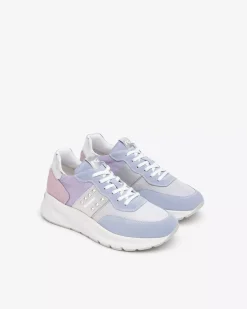 Nero Giardini Sneakers Donna in Suede, Tela e Materiale Tecnico Celeste Best