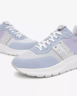Nero Giardini Sneakers Donna in Suede, Tela e Materiale Tecnico Celeste Best